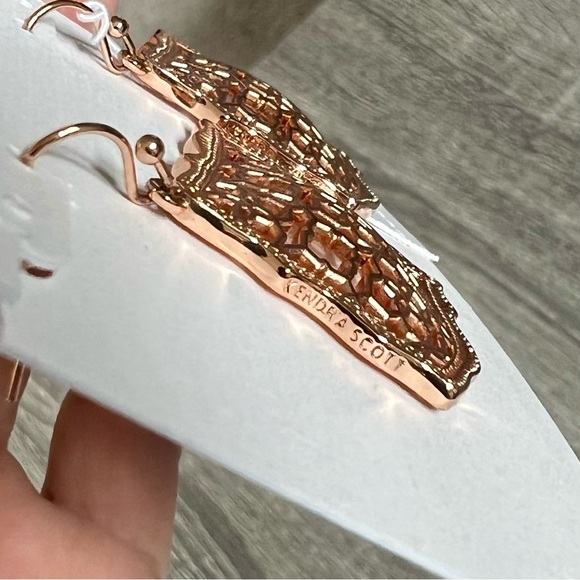 Kendra Scott Kirsten Rose Gold Filigree Dangle Earrings NWT - Picture 4 of 10